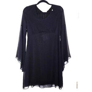 Rinascimento Boho Style Dress with Bell Sleeves Black, size M NWT